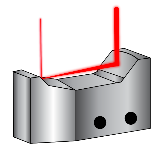 Figure 9: Unlike transmissive beam expanders, the curved mirrors of this Monolithic Reflective Beam Expander expand the incident laser beam