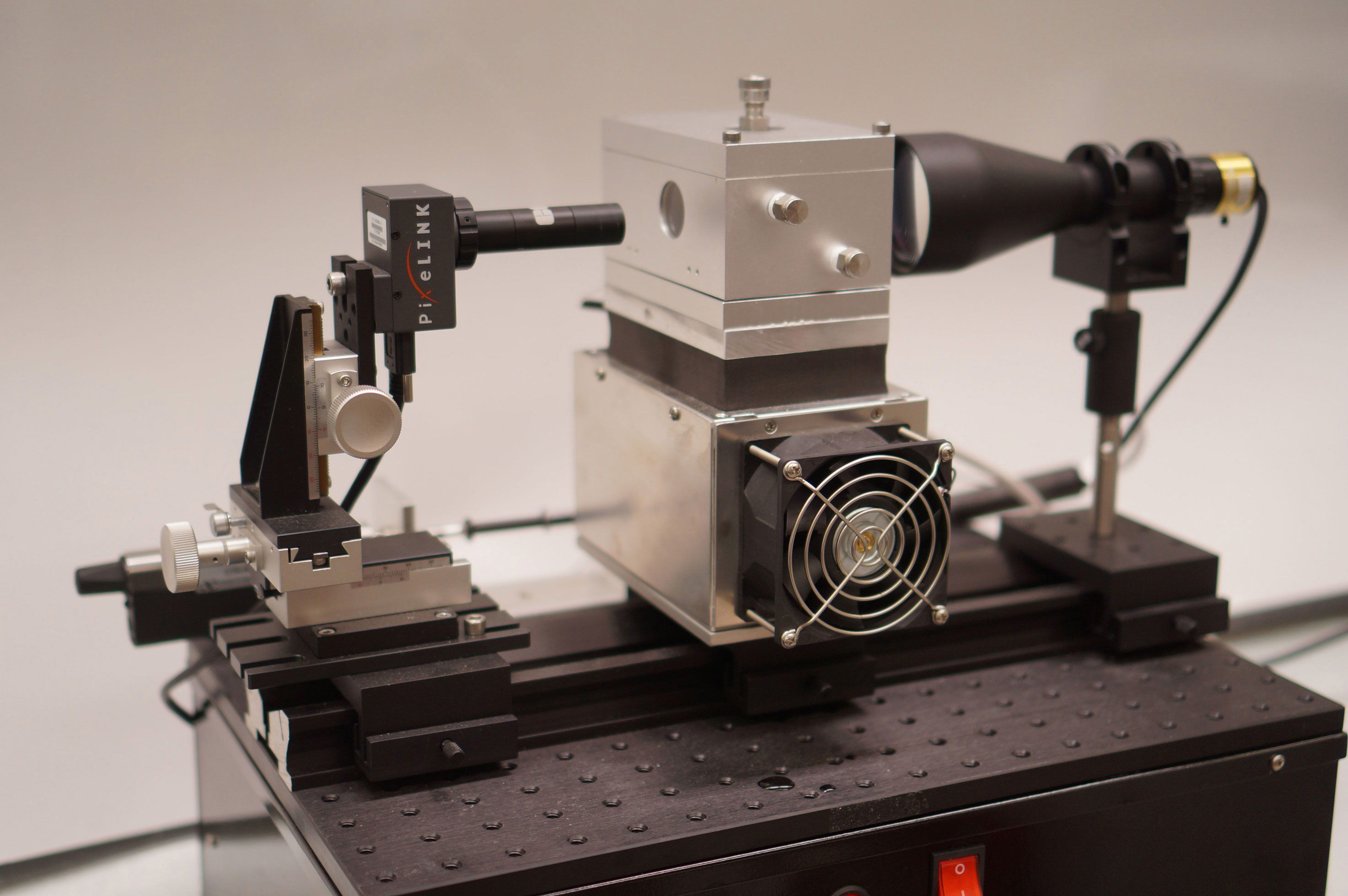 The surfactometer created by Dr. Zuo and his team uses telecentric lenses, telecentric illuminators, cameras, and optomechanics from Edmund Optics to investigate respiratory behavior. Image courtesy of Yi Zuo of the University of Hawaii at Manoa’s Laboratory of Biocolloids and Biointerfaces.
